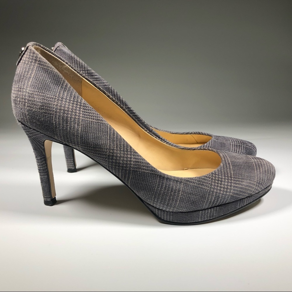 IVANKA TRUMP SOPHIA Smooth Gray Suede Herringbone